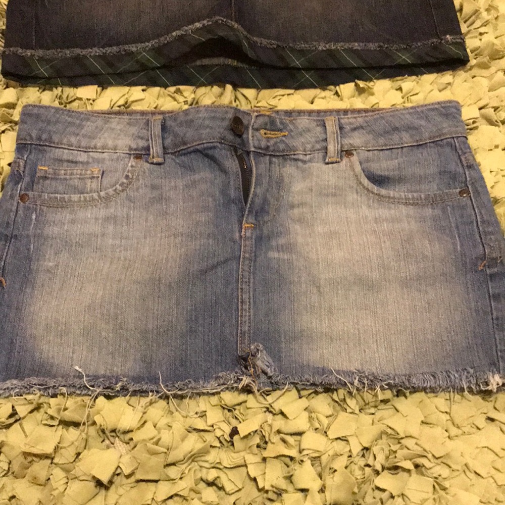 2 mini jean skirt